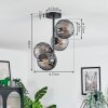 Koyoto ceiling light, globe light 31 cm Smoke-coloured, 4-light sources