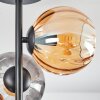 Koyoto ceiling light, globe light 31 cm Amber, Smoke-coloured, 4-light sources