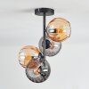 Koyoto ceiling light, globe light 31 cm Amber, Smoke-coloured, 4-light sources