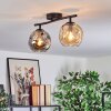 Ripoll ceiling light, globe light Amber, Smoke-coloured, 2-light sources