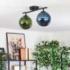 Gastor ceiling light, globe light blue, green, 2-light sources