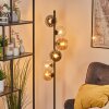 Koyoto globe light, floor lamp 32 cm Amber, chrome, clear, Smoke-coloured, 6-light sources