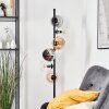 Koyoto globe light, floor lamp 32 cm Amber, chrome, clear, Smoke-coloured, 6-light sources
