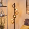 Koyoto globe light, floor lamp 32 cm Amber, chrome, clear, Smoke-coloured, 6-light sources