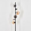 Koyoto globe light, floor lamp 32 cm Amber, chrome, clear, Smoke-coloured, 6-light sources