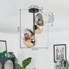 Koyoto ceiling light, globe light 31 cm Amber, clear, Smoke-coloured, 4-light sources