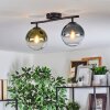 Gastor ceiling light, globe light blue, green, clear, 2-light sources