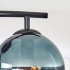 Gastor ceiling light, globe light blue, green, clear, 2-light sources