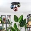 Chehalis ceiling light, globe light 32 cm blue, green, coppery, 3-light sources