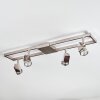 Danil ceiling light, ceiling spotlight LED matt nickel, 4-light sources