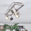Danil ceiling light, ceiling spotlight LED matt nickel, 4-light sources