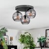 Koyoto ceiling light, globe light Smoke-coloured, 3-light sources