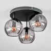 Koyoto ceiling light, globe light Smoke-coloured, 3-light sources