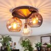 Koyoto ceiling light, globe light 30 cm Amber, clear, Smoke-coloured, 3-light sources