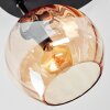 Koyoto ceiling light, globe light 30 cm Amber, clear, Smoke-coloured, 3-light sources