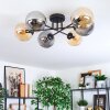 Gastor ceiling light, globe light Amber, Smoke-coloured, 6-light sources