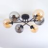Gastor ceiling light, globe light Amber, Smoke-coloured, 6-light sources