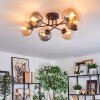 Gastor ceiling light, globe light Amber, clear, Smoke-coloured, 6-light sources
