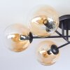 Gastor ceiling light, globe light Amber, clear, 6-light sources