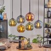 Koyoto hanging light, globe light, pendant light blue, gold, green, coppery, 6-light sources