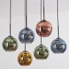 Koyoto hanging light, globe light, pendant light blue, gold, green, coppery, 6-light sources