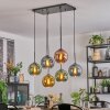 Koyoto hanging light, globe light, pendant light blue, gold, green, coppery, 6-light sources