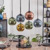 Koyoto hanging light, globe light, pendant light blue, gold, green, coppery, 6-light sources