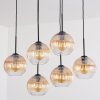Koyoto hanging light, globe light, pendant light Amber, clear, 6-light sources