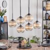 Koyoto hanging light, globe light, pendant light Amber, clear, 6-light sources