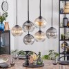 Koyoto hanging light, globe light, pendant light Amber, clear, Smoke-coloured, 6-light sources