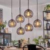 Koyoto hanging light, globe light, pendant light Smoke-coloured, 6-light sources