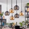 Koyoto hanging light, globe light, pendant light Amber, Smoke-coloured, 6-light sources