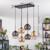 Koyoto hanging light, globe light, pendant light Amber, Smoke-coloured, 6-light sources