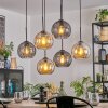 Koyoto hanging light, globe light, pendant light Amber, Smoke-coloured, 6-light sources