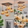 Gastor ceiling light, globe light gold, black, 5-light sources