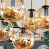 Gastor ceiling light, globe light gold, black, 5-light sources