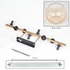 Koyoto ceiling light, globe light gold, black, 8-light sources