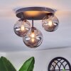 Chehalis ceiling light, globe light 32 cm Smoke-coloured, 3-light sources