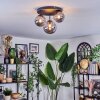 Chehalis ceiling light, globe light 32 cm Smoke-coloured, 3-light sources