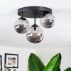 Chehalis ceiling light, globe light 32 cm Smoke-coloured, 3-light sources
