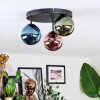 Chehalis ceiling light, globe light 30 cm blue, green, coppery, 3-light sources