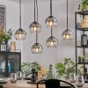 Koyoto hanging light, globe light, pendant light clear, Smoke-coloured, 6-light sources