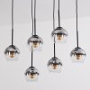 Koyoto hanging light, globe light, pendant light clear, Smoke-coloured, 6-light sources