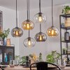 Apedo hanging light, globe light, pendant light Amber, clear, Smoke-coloured, 6-light sources