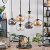 Apedo hanging light, globe light, pendant light Amber, clear, Smoke-coloured, 6-light sources