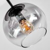 Koyoto ceiling light, globe light 30 cm clear, Smoke-coloured, 3-light sources