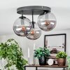 Gastor ceiling light, globe light 30 cm Smoke-coloured, 3-light sources