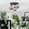 Gastor ceiling light, globe light 30 cm Smoke-coloured, 3-light sources