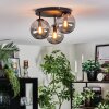Gastor ceiling light, globe light 30 cm Smoke-coloured, 3-light sources