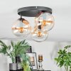 Gastor ceiling light, globe light 30 cm Amber, clear, 3-light sources